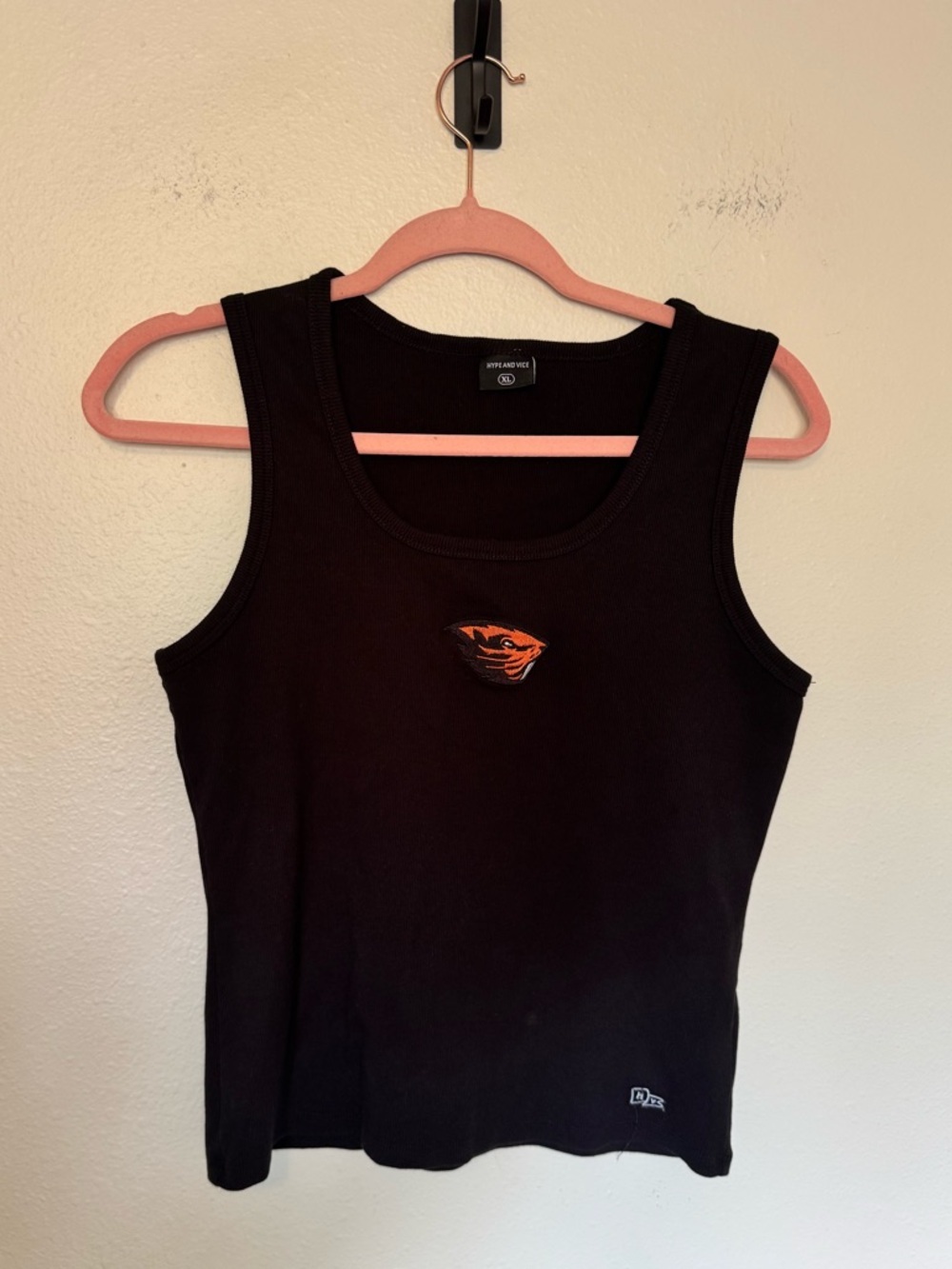 Hype and Vice Oregon State MVP Tank Top Black Embroidered Ribbed XL EUC - Picture 3 of 8